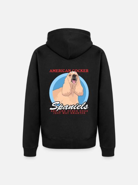 American Cocker Spaniel Gift - Unisex Premium Organic Zip Hoodie - black