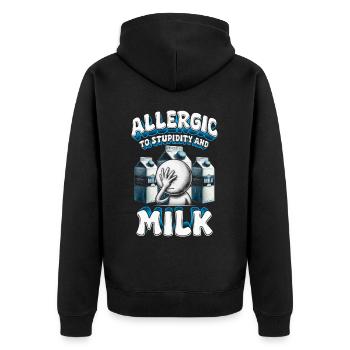 Allergie au lait Allergique à la stupidité et au lait - Veste à capuche bio Premium Unisexe - noir - Dos - Nico (187cm)