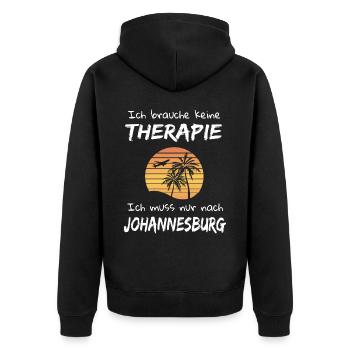 Johannesburg Südafrika Urlaub Idee - Unisex Premium Bio Zip Hoodie - Schwarz - Hinten - Nico (187cm)