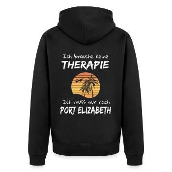Port Elizabeth Urlaub Südafrika Idee - Unisex Premium Bio Zip Hoodie - Schwarz - Hinten - Nico (187cm)