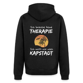 Kapstadt Südafrika Cape Town Urlaub Idee - Unisex Premium Bio Zip Hoodie - Schwarz - Hinten - Nico (187cm)