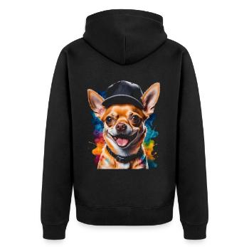 Chihuahua Snapback Cap Chien Drôle Design Print - Veste à capuche bio Premium Unisexe - noir - Dos - Nico (187cm)