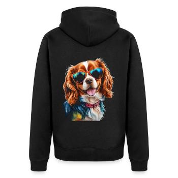 Lunettes de soleil Cavalier King Charles Spaniel Chien - Veste à capuche bio Premium Unisexe - noir - Dos - Nico (187cm)