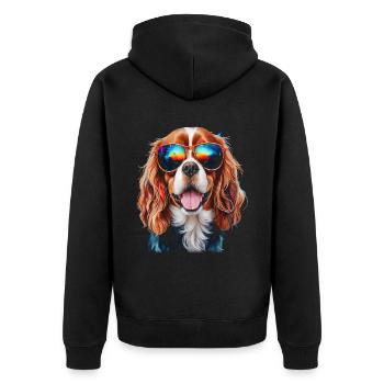 Lunettes de soleil Cavalier King Charles Spaniel Chien - Veste à capuche bio Premium Unisexe - noir - Dos - Nico (187cm)