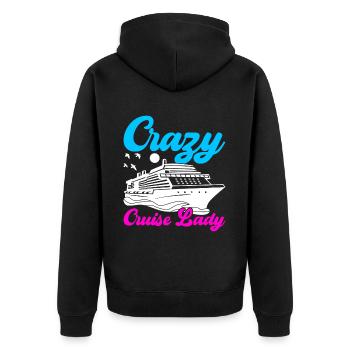 Kreuzfahrt Urlaub Kreuzfahrtschiff - Unisex Premium Bio Zip Hoodie - Schwarz - Hinten - Nico (187cm)