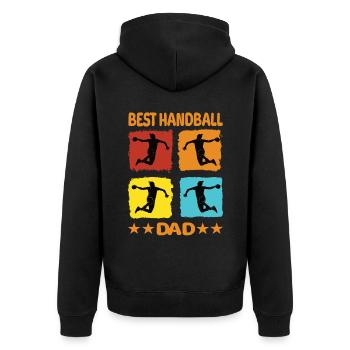 Meilleur père de handball - Veste à capuche bio Premium Unisexe - noir - Dos - Nico (187cm)