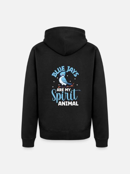 Favourite animal - Blue jay - Unisex Premium Organic Zip Hoodie - black
