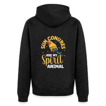 Favorite animal - Sun parakeet - Unisex Premium Organic Zip Hoodie - black - Back - Nico (187cm)