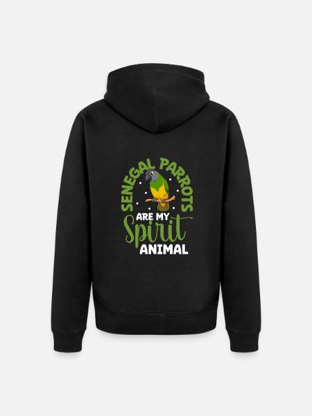 Favourite animal - Senegal parrot - Unisex Premium Organic Zip Hoodie - black