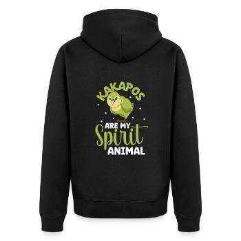 Lieblingstier - Kakapo - Unisex Premium Bio Zip Hoodie - Schwarz - Hinten - Nico (187cm)