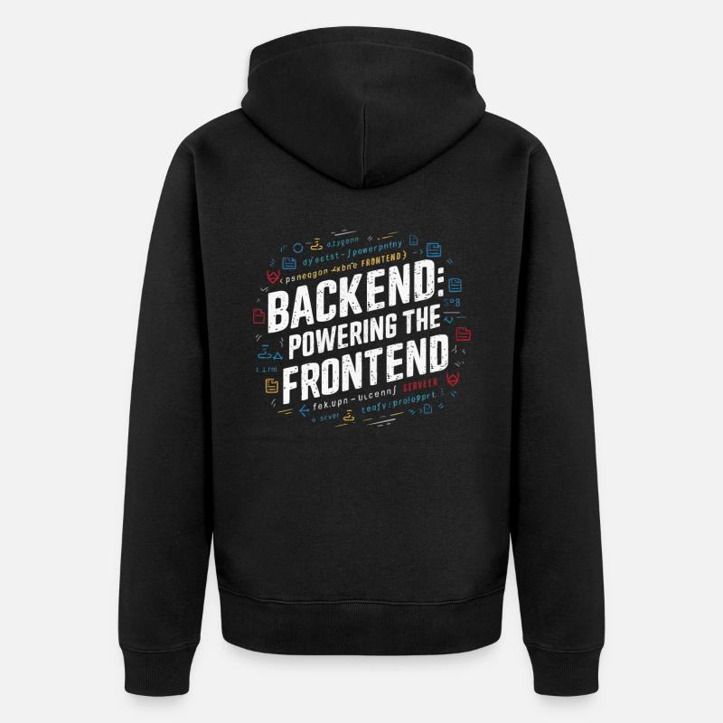 Backend-Entwickler Programmierung Softwareprogrammierer - Unisex Premium Bio Zip Hoodie - Schwarz