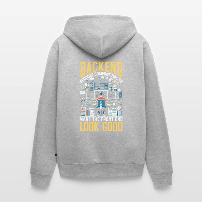 Backend-Entwickler Programmierung Softwareprogrammierer Unisex Premium Bio Zip Hoodie