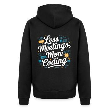 Backend-Entwickler Programmierung Softwareprogrammierer - Unisex Premium Bio Zip Hoodie - Schwarz - Hinten - Nico (187cm)