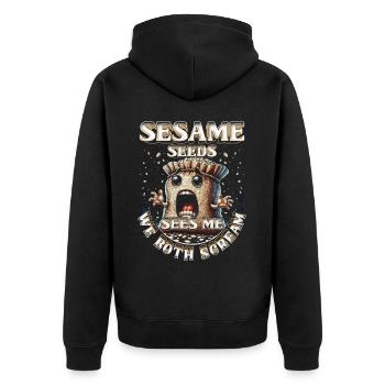 Capsule Fruit Allergy Seeds me voit Nous crions tous les deux - Veste à capuche bio Premium Unisexe - noir - Dos - Nico (187cm)