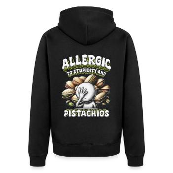 Pistachio Allergy Allergic To Pistachios - Unisex Premium Organic Zip Hoodie - black - Back - Nico (187cm)
