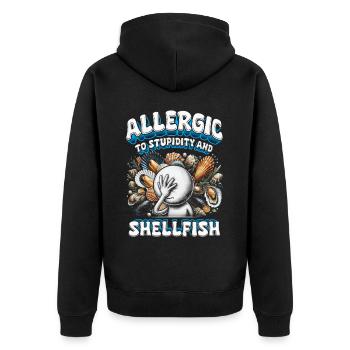 Seafood Allergy Allergic To Shellfish - Unisex Premium Organic Zip Hoodie - black - Back - Nico (187cm)