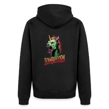 Licorne d’Halloween Zombiecorn - Veste à capuche bio Premium Unisexe - noir - Dos - Nico (187cm)