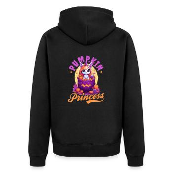 Halloween Licorne Citrouille Princesse - Veste à capuche bio Premium Unisexe - noir - Dos - Nico (187cm)
