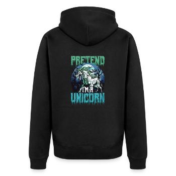 Halloween Unicorn Pretend I'm A Unicorn - Unisex Premium Organic Zip Hoodie - black - Back - Nico (187cm)
