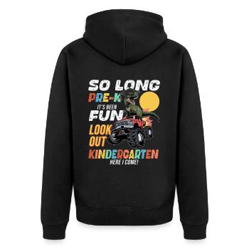 Cadeau de chambre d’enfant dinosaure Dino skateboard - Veste à capuche bio Premium Unisexe - noir - Dos - Nico (187cm)