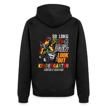 Cadeau de chambre d’enfant dinosaure Dino skateboard - Veste à capuche bio Premium Unisexe - noir - Dos - Nico (187cm)