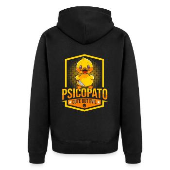 SÜSS ABER BÖSE: PSYCHOPAT Halloween Creepy Horror - Unisex Premium Bio Zip Hoodie - Schwarz - Hinten - Nico (187cm)