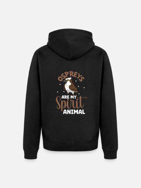 Favorite animal - Osprey - Unisex Premium Organic Zip Hoodie - black