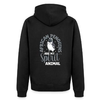 Animal préféré - Manchot africain - Veste à capuche bio Premium Unisexe - noir - Dos - Nico (187cm)