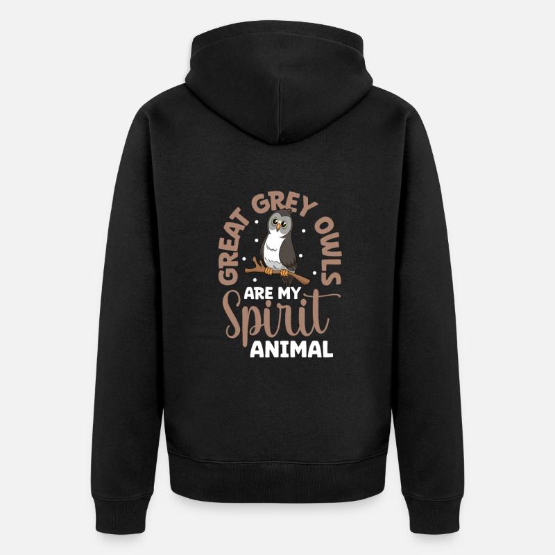 Animal préféré - Chouette barbue - Veste à capuche bio Premium Unisexe - noir