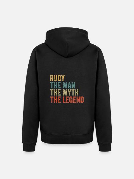 Rudy the man the myth - Unisex Premium Organic Zip Hoodie - black