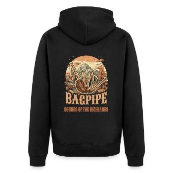 Bagpiper Scottish bagpipe sound - Unisex Premium Organic Zip Hoodie - black - Back - Nico (187cm)