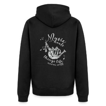 Bagpiper Scottish bagpipe sound - Unisex Premium Organic Zip Hoodie - black - Back - Nico (187cm)