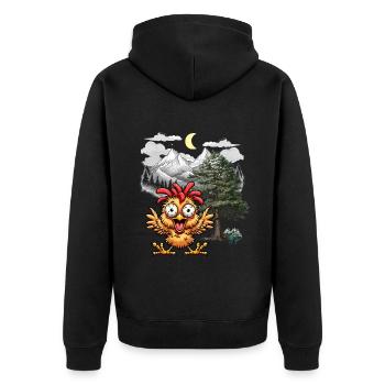 Crazy Chicken Poulets Poule Wild West Nature - Veste à capuche bio Premium Unisexe - noir - Dos - Nico (187cm)