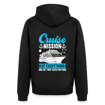 Kreuzfahrt Urlaub Kreuzfahrtschiff - Unisex Premium Bio Zip Hoodie - Schwarz - Hinten - Nico (187cm)