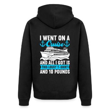 Kreuzfahrt Urlaub Kreuzfahrtschiff - Unisex Premium Bio Zip Hoodie - Schwarz - Hinten - Nico (187cm)
