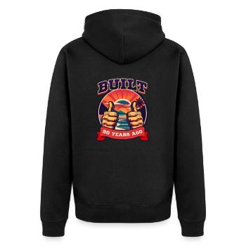 90 Years Old Built 90 Years Ago - Unisex Premium Organic Zip Hoodie - black - Back - Nico (187cm)