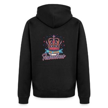 90 Jahre alt 90 und fabelhaft - Unisex Premium Bio Zip Hoodie - Schwarz - Hinten - Nico (187cm)