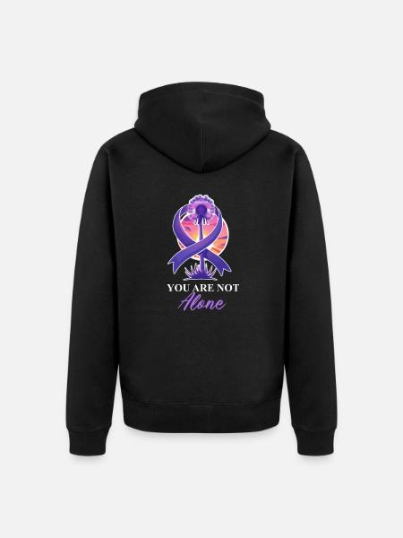 Häusliche Gewalt: Sie sind nicht allein - Unisex Premium Bio Zip Hoodie - Schwarz