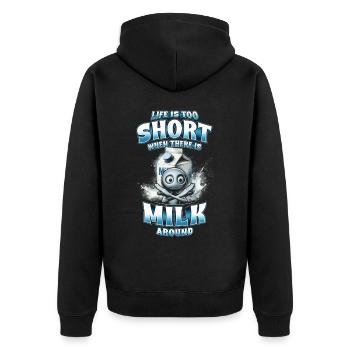 Allergie au lait - Veste à capuche bio Premium Unisexe - noir - Dos - Nico (187cm)