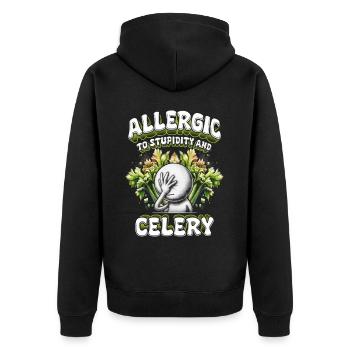 Allergie au céleri allergique à la stupidité et au céleri - Veste à capuche bio Premium Unisexe - noir - Dos - Nico (187cm)