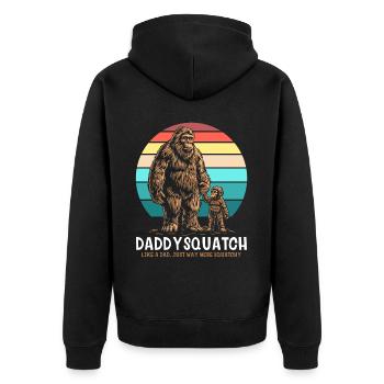 Papa squatch comme un père ordinaire - Veste à capuche bio Premium Unisexe - noir - Dos - Nico (187cm)