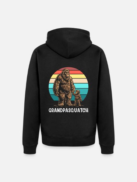 Grandpa Squatch - Unisex Premium Organic Zip Hoodie - black