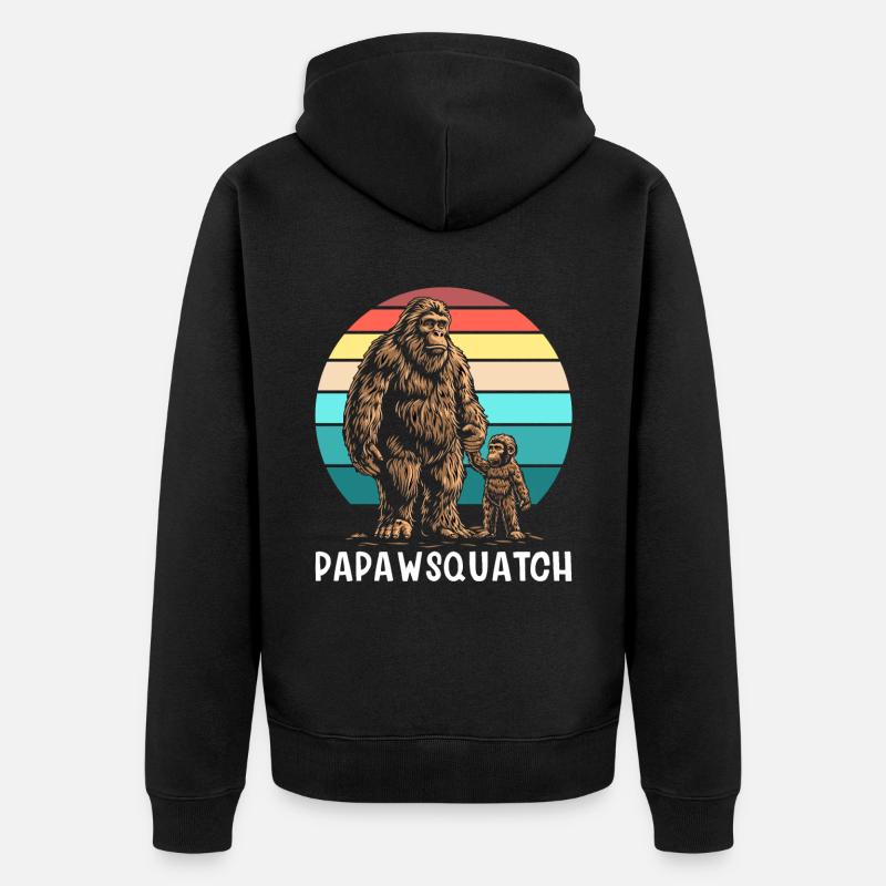 Papaw Squatch - Unisex Premium Bio Zip Hoodie - Schwarz