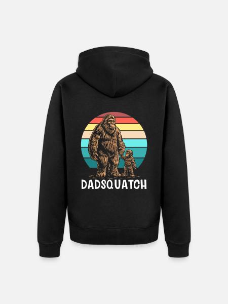 Dad Squatch - Unisex Premium Organic Zip Hoodie - black
