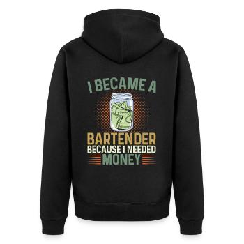 Bartender Mixologist I Became A - Unisex Premium Organic Zip Hoodie - black - Back - Nico (187cm)