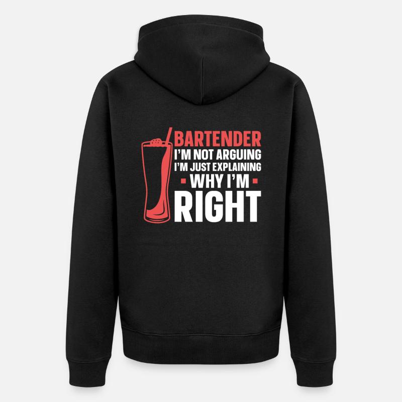 Bartender Mixologist Bartender I'm - Unisex Premium Bio Zip Hoodie - Schwarz
