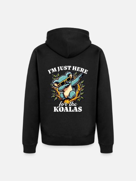 Funny Koala Sayings - Unisex Premium Organic Zip Hoodie - black