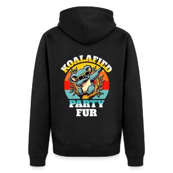 Funny Koala Sayings - Unisex Premium Organic Zip Hoodie - black - Back - Nico (187cm)