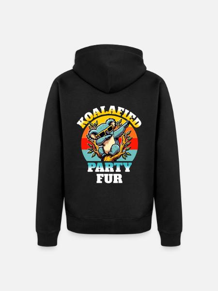 Lustige Koala Sprüche - Unisex Premium Bio Zip Hoodie - Schwarz