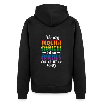 Tequila Sunrise Booze Party Mexico Gift - Unisex Premium Organic Zip Hoodie - black - Back - Nico (187cm)